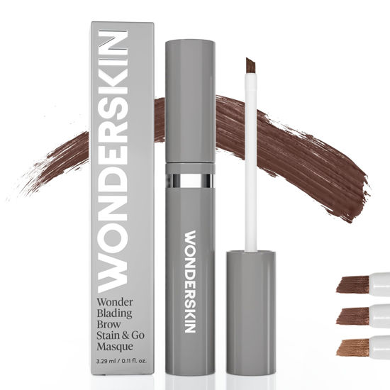 Picture of Wonderskin Eyebrow Tint - Wonder Blading Brow Stain & Go Masque, Long Lasting Brow Tint, Transfer Proof and Smudge Proof Eyebrow Stain (Dark Brunette)