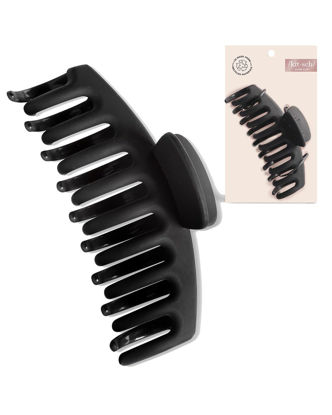 Picture of Kitsch Recycled Plastic Large Claw Clip, Oversized Matte Hair Clips for Women, Large Hair Claw Clips & Jaw Clips, Big Claw Clips for Thick Hair, Claw Hair Clips for Girls (Black)