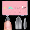 Picture of AILLSA Medium Almond Nail Tips 450PCS Full Cover Clear Acrylic Nail Tips Double-Sided Matte No Need Base Coat Nail Tips Press on Fake Nail Tips for Nail Tips Extension False Nails DIY Salon 15 Sizes