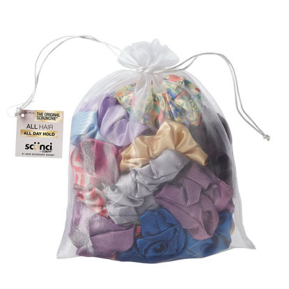 Picture of Scunci by Conair Satin Scrunchie - hair accessories - hair accessories for women - Assorted Colors- 30 Count