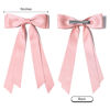 Picture of 2PCS Silky Satin Hair Bows Hair Clip Pink Hair Ribbon Ponytail Holder Accessories Slides Metal Clips Hair Bow for Women Girls Toddlers Teens Kids
