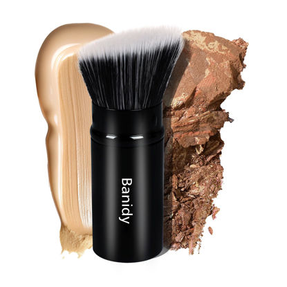 Picture of Makeup Brush, Banidy Retractable Kabuki Brush Foundation Brush for Powder Blush, Bronzer, Buffing, Liquid, Cream
