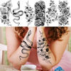 Picture of COKTAK 59 Sheets Sexy 3D Rose Flower Temporary Tattoos For Women Girls Arm Neck, Snake Floral Sunflower Leaf Peony Fake Tattoo Sticker Adult, Black Realistic Temp Tatoos Moon Dandelion Butterfly Thigh