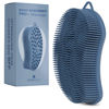 Picture of MainBasics Exfoliating Silicone Body Scrubber Pro 2-in-1 Shower Scrubber for Body, Silicone Loofah and Body Massager (Dark Blue, Body + Massage)