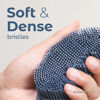 Picture of MainBasics Exfoliating Silicone Body Scrubber Pro 2-in-1 Shower Scrubber for Body, Silicone Loofah and Body Massager (Dark Blue, Body + Massage)