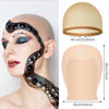 Picture of BOUBONI 2/4/6/8 Pack Halloween Bald Cap for Woman, Makeup Latex Bald Caps Nylon Bald Head Wig Cap for Halloween Party Adult (Thin, 6)