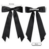 Picture of 2PCS Silky Satin Hair Bows Hair Clip Black Brown Hair Ribbon Ponytail Holder Accessories Slides Metal Clips Hair Bow for Women Girls Toddlers Teens Kids