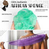 Picture of African Net Sponge Authentic - 2 Pieces Real African Exfoliating Loofah Sponge with Knots - African Net Wash Cloths for Body Scrubber Exfoliator Seawave & Lilac - Back Scrub for Shower Bath