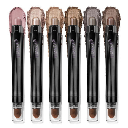 Picture of LUXAZA PRO Neutral Eyeshadow Stick Makeup Set, Metallic Shimmer Matte Cream Eye Shadow Eyeliner Brightener Pencil Crayon - Classic 6PCS A016