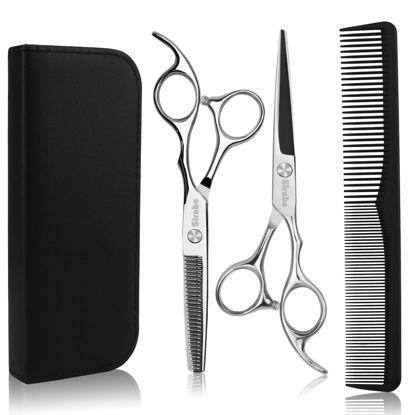 Picture of Hair Cutting Scissors Thinning Shears Kit, 6.5 inch Professional Haircut Scissors for Beard Trimming Shaping with Comb Case, Hairdressing Shears Set