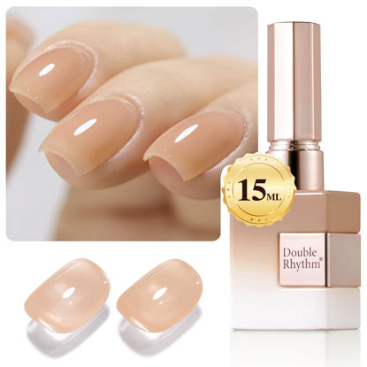 Picture of Double Rhythm Translucent Gel Polish Sheer Neutral Natural Light Milky Same Color Same Bottle 15ML Jelly UV Nail Polish Nail Art DIY at Home (Translucent Nude-A1424)
