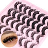 Picture of Russian Strip Lashes D Curl False Eyelashes Wispy 4 Styles Fake Eyelashes Natural Russian Eyelashes Fluffy Mink Lashes that Look Like Extensions 16 Pairs ALICROWN