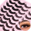 Picture of Russian Strip Lashes D Curl False Eyelashes Wispy 4 Styles Fake Eyelashes Natural Russian Eyelashes Fluffy Mink Lashes that Look Like Extensions 16 Pairs ALICROWN