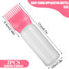 Picture of Pimoys Hair Oil Applicator Bottle 6 Ounce, 2 Pack Root Comb Applicator Bottle Hair Dye Oiling Applicator Brush with Graduated Scale, Pink