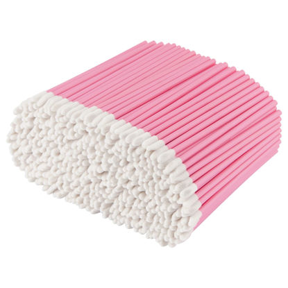 Picture of Pink Lip Wands Applicators Disposable - Vaincre 500PCS Lip Brush, Lipstick Make Up Lint Free Brush Gloss Wands, Makeup Applicator Beauty Tool Kits