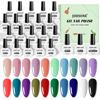Picture of JODSONE Gel Nail Polish 20 Color Blue Red Matching Base Coat Glossy and Matte Top Coat 23 Bottles of 10ml Professional Nail Care Use