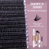 Picture of Ocean Pearl Lash Clusters 10-20mm Thick 300D Volume Eyelashes Clusters Lashes 300PCS Lash Extension Kit Eyelash Extension Kit Fluffy Individual Lashes DIY Lash with Lash Bond+Seal+Remover+Tweezer-300D