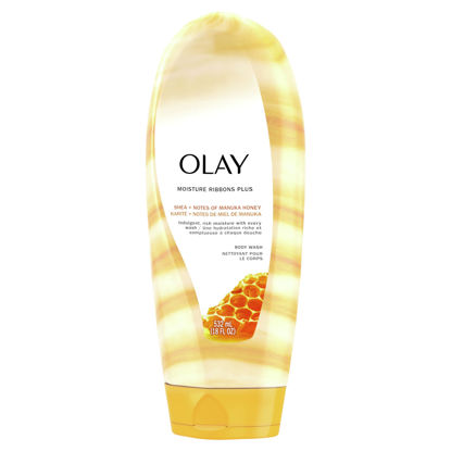 Picture of Olay Moisture Ribbons Plus Body Wash for Women, Shea + Manuka Honey Scent, 18 fl oz