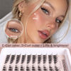 Picture of TOOCHUNAG Wispy Lash Clusters Natural Cluster Eyelash Extensions 3D Fairy Individual Lashes Clusters Eyelashes CD Curl Left&Right 7-15mm DIY Lash Extension at Home
