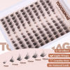 Picture of TOOCHUNAG Wispy Lash Clusters Natural Cluster Eyelash Extensions 3D Fairy Individual Lashes Clusters Eyelashes CD Curl Left&Right 7-15mm DIY Lash Extension at Home