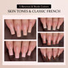 Picture of BTArtboxnails XCOATTIPS French Gel Nails - Skin Tones French Tip Press on Nails, Long Square Nail Tips with Nail Gel, French Protecting Duo, Nail Lamp, All in One Fake Nail Valentines Day Gifts