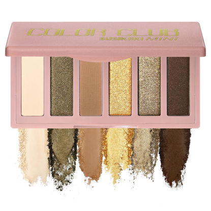 Picture of SUSIKEKI 6 Colors Mini Naked Eyeshadow Makeup Palette Olive-colored Neutral Tone Eye Shadow Matte & Shimmer Nude Make Up Pallet with Mirror Blendable Highly Pigmented Travel Size Gift Kit 04