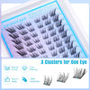 Picture of Manga Lash Clusters Fairy Cat Eye Lash Clusters Natural Fox Eye Eyelashes Clusters Wispy C Curl Cluster Eyelash Extensions Anime DIY Individual Lashes Natural Look by Geeneiya, Left and Right