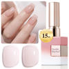 Picture of Double Rhythm Translucent Gel Polish Sheer Neutral Natural Light Milky Same Color Same Bottle 15ML Jelly Nail Polish Nail Art DIY at Home (Milky Pink-A1377)