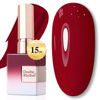 Picture of Double Rhythm Translucent Gel Polish Sheer Neutral Natural Light Milky Same Color Same Bottle 15ML Jelly Nail Polish Nail Art DIY at Home (Jelly Burgundy-A1400)