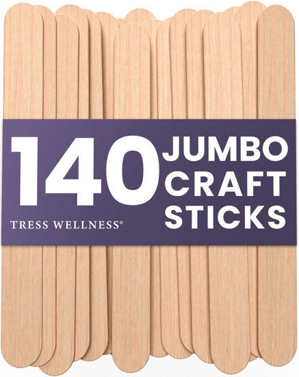 Picture of Tress Wellness Craft Sticks for Hair Removal, Premium Splinter-Free Wooden Sticks for Waxing, Wax Stick for Body and Face Waxing, 140 Craft Sticks