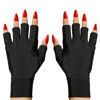 Picture of Makartt UV Gloves for Gel Manicures - Professional UPF50+ Fingerless Stretchy Farbric Nail Art Gloves to Protect Hands from Harm for Women Men, Black