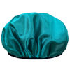 Picture of Aquior Shower Cap,Extra Large Triple Layer Bathing Cap with Dry Hair Function for Women Microfiber Terry Cloth Silky Satin 100% Waterproof Reusable Long Hair Bath Caps (Green)