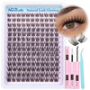 Picture of Lash Clusters Kit Wispy Natural Cluster Eyelash Extension Kit DIY Lash Extension Kit C Curl 10-16MM Eyelash Clusters Volume Individual Lashes Kit by Newcally