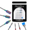 Picture of MelodySusie Nail Drill Bits Set, 7pcs Tungsten Carbide Diamond Nail Drill Bits for Acrylic Nails Poly Gel Cuticle Remove, 3/32'' Professional Nail Bits for Nail Drill Efile, Manicure Pedicure Tools