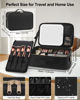 Picture of Chomeiu Makeup Bag with LED Mirror, Travel Cosmetic Train Case for Women, Makeup Artists Large Organizer Box with Vanity Light Up Mirror, 3 Color Lights, Adjustable Dividers & Shoulder Strap (Black)