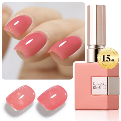Picture of Double Rhythm Translucent Gel Polish Sheer Neutral Natural Light Milky Same Color Same Bottle 15ML Jelly Nail Polish Nail Art DIY at Home (Pink Rose-A1382)