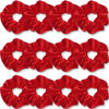 Picture of IVARYSS Red Scrunchies, Premium Velvet Soft Hair Scrunchy, Solid Colors Thick Elastic Bands, Hair Accessories for Women and Girls, 12 Pack