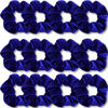 Picture of IVARYSS Royal Blue Scrunchies, Premium Velvet Soft Hair Scrunchy, Solid Colors Thick Elastic Bands, Hair Accessories for Women and Girls, 12 Pack
