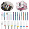 Picture of Depvko 25Pcs Nail Drill Bits Set with Portable Pink Case, 3/32 Inch Drill Bits for Nails, Ceramic Diamond Carbide Cuticle Nail Bits effile Remover Bits bits for Home Salon Acrylic Gel Nail Polish