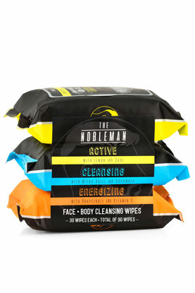 Picture of Men's Active/Cleansing/Energizing Face + Body Cleansing Wipes - 3 Pack (90ct)