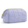 Picture of BAGSMART Makeup Bag Cosmetic Bag Wide Open, Purple, M, Wide-open Travel Makeup Bag With Puffy Padded and Rectangular Quilted