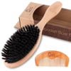 Picture of BLACK EGG Boar Bristle Hair Brush for Women Men Kid, Soft Natural Bristles Brush for Thin and Fine Hair, Restore Shine and Texture, Set includes Bamboo comb and 3 hair ties