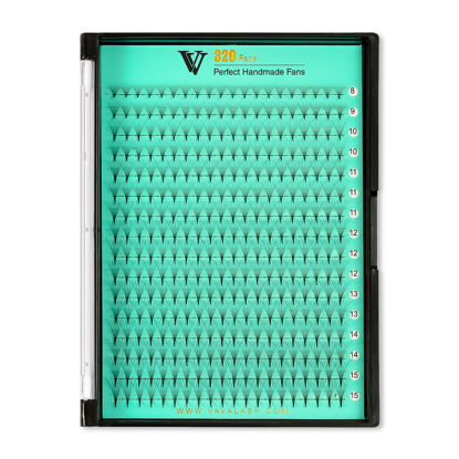 Picture of VAVALASH Premade Fans Eyelash Extensions 320 Fans 5D 6D 8D 10D 12D 0.05 0.07 Thickness C/D Curl Middle Stem Pointy Base Premade Fans Russian Volume Lash Extensions (320 Fans-8D-0.07-D-8-15mm)