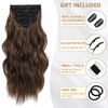 Picture of Fliace Highlight balayage dark brown Hairpieces, Natural & Blends Well Clip in Hair Extensions (20inch, 6pcs, Light Brown&Honey Blonde)