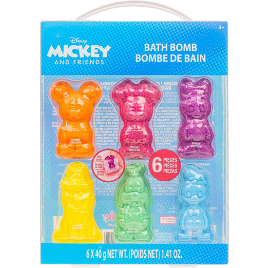 Picture of Mickey Minnie and Friends Bubblegum Scented Bath Bombs - Ages 3+ Character Molded Bath Bombs - Fun & Bright Colors by Townley Girl