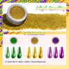 Picture of Laza 3 Colors Mardi Gras Chrome Nail Powder Mirror Effect Metallic Dust Holographic Glitter Manicure Decoration Reflective Pigment for DIY Gel Polish Nail Art, Resin Craft, Gifts - Gold Green Purple