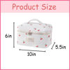 Picture of uekeboag Large Travel Quilted Makeup Bag for Women, Floral Cotton Cosmetic Bag, Coquette Aesthetic Floral Toiletry Organizer Bag(12Striated Cherry
