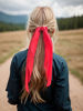 Picture of Pack of 2 Knotted Bow Hair Scrunchies Elastic Hair Scarf Black Hair Ties Bands Satin Hair Ribbon Scrunchy Red Ponytail Holder for Women and Girls (Red)