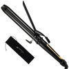 Picture of LANVIER 1.25 Inch Curling Iron, Extra Long Barrel 1 1/4 Inch Curling Iron for Long Hair up to 450F, Worldwide Dual Voltage Hair Curler for Traveling, Hair Waving Style Tool Black