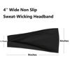 Picture of TERSE Headbands for Women, 4 inches Wide, Non Slip Women's Hair Bands, Stretchy Sweat Bands, Hair Accessories for Yoga Workout Every Day Basic Fashion, Black, White, Grey